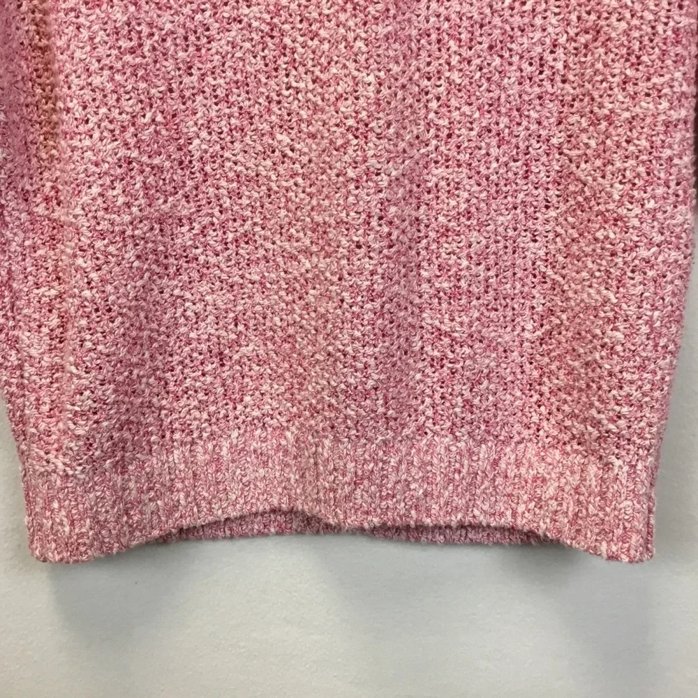 Chico's Pink Marled Cotton Linen Blend Loose Knit Sweater - Picture 4 of 9